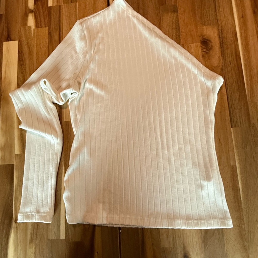 Anthropologie Ivory Ribbed Knit Top